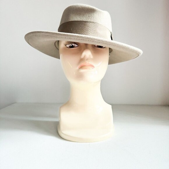 Vintage Classic All wool Fedora Hat Light Beige USA Made Small - Picture 5 of 9